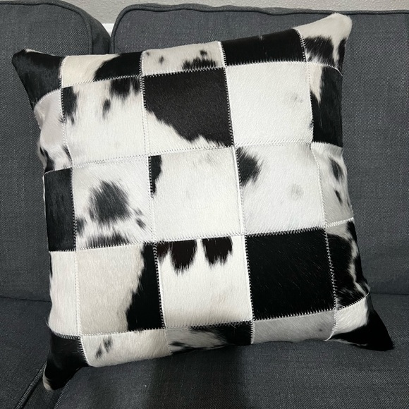 Authentic Cowhide Decorative Pillow Cover - Picture 6 of 7